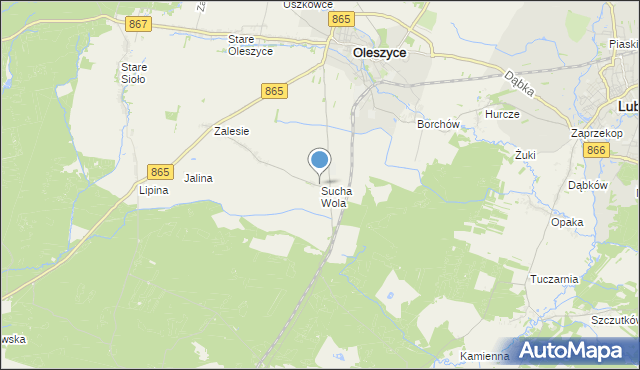 mapa Sucha Wola, Sucha Wola na mapie Targeo
